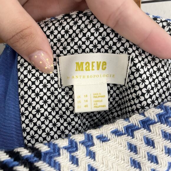 Anthropologie Maeve Blue Plaid Mini Skirt Womens Size 14 223179 - Picture 3 of 3